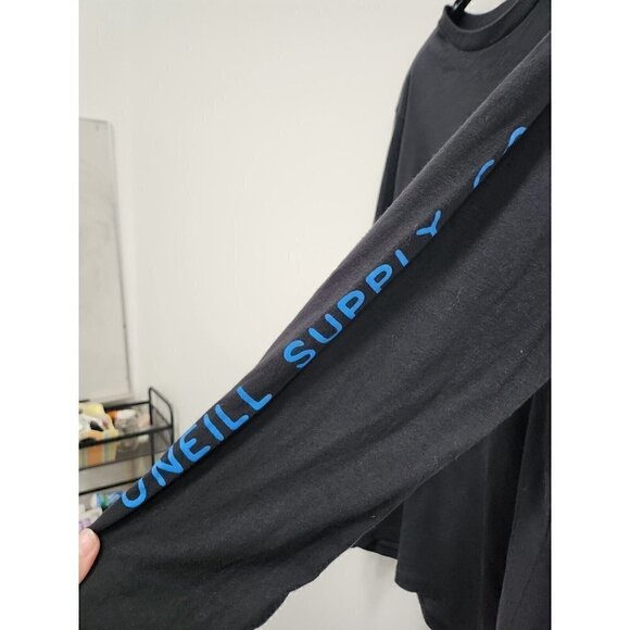 O'neill Mens Long Sleeve T-Shirt Large Black Printed Back Crew Neck Pullover - Picture 4 of 8